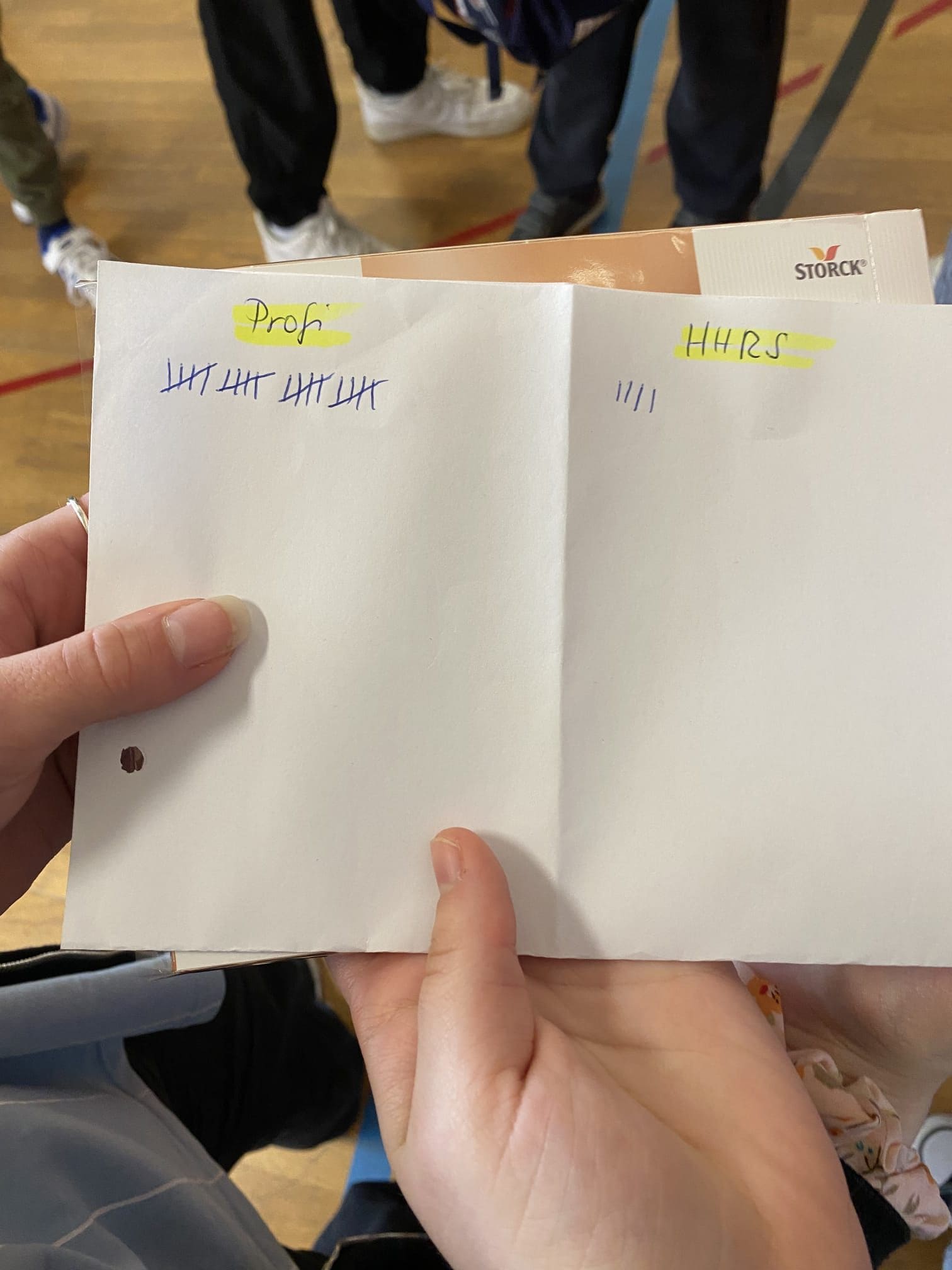 Karte mit Endergebnis von Spiel Schüler gegen Braden. Endergebnis: 20 zu 4 für Braden.
