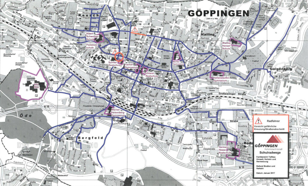 Radschulwegplan Grafik